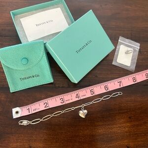 Tiffany & Co. Silver Chain Bracelet with Heart Charm